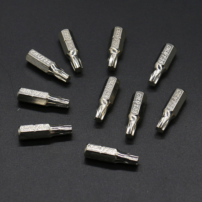 10 buc 1/4" 25mm Șurubelnițe Torx T25 Set de biți Instrumente de reparare Kit de galvanizare Kit de burghiu cu tijă hexagonală Unelte de mână electrice de uz casnic