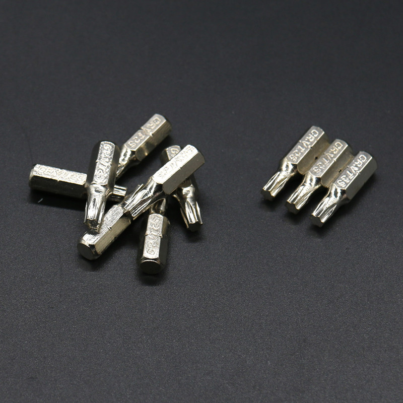 10 buc 1/4" 25mm Șurubelnițe Torx T25 Set de biți Instrumente de reparare Kit de galvanizare Kit de burghiu cu tijă hexagonală Unelte de mână electrice de uz casnic