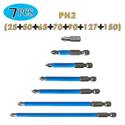 6//712db Mágneses csúszásmentes csavarhúzó bitkészlet Phillips Cross Drill Bit Kéziszerszámok Hatlapfejű csavarhúzóPH1/PH2/PH3/PZ1/PZ2/PZ3