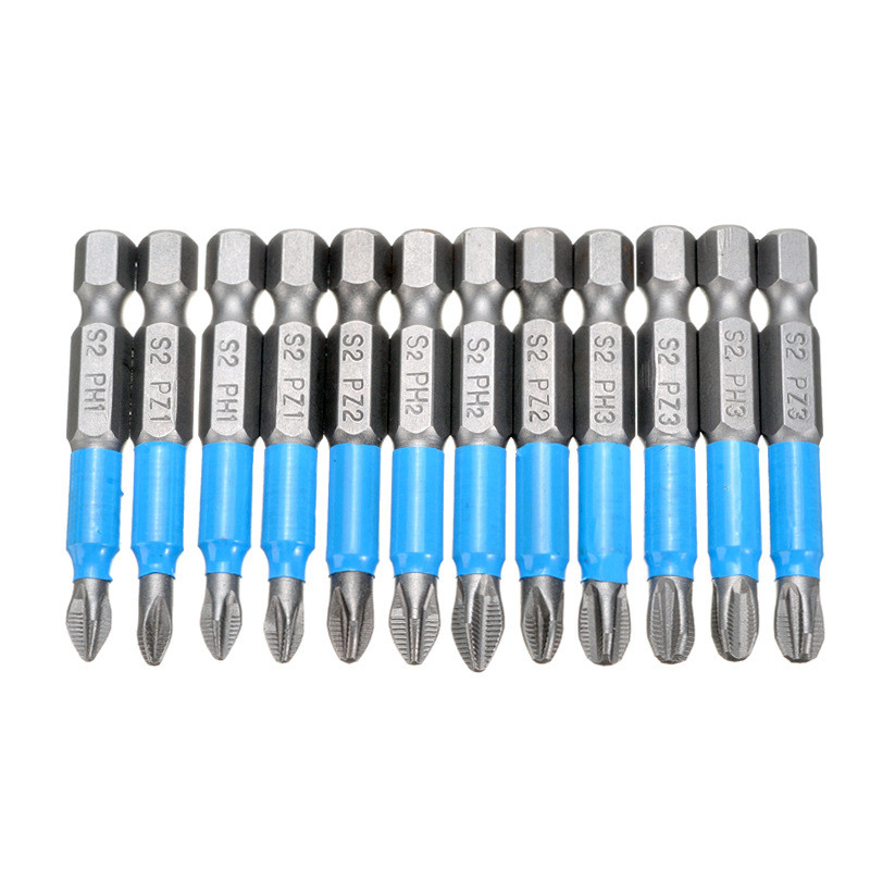 6//712db Mágneses csúszásmentes csavarhúzó bitkészlet Phillips Cross Drill Bit Kéziszerszámok Hatlapfejű csavarhúzóPH1/PH2/PH3/PZ1/PZ2/PZ3