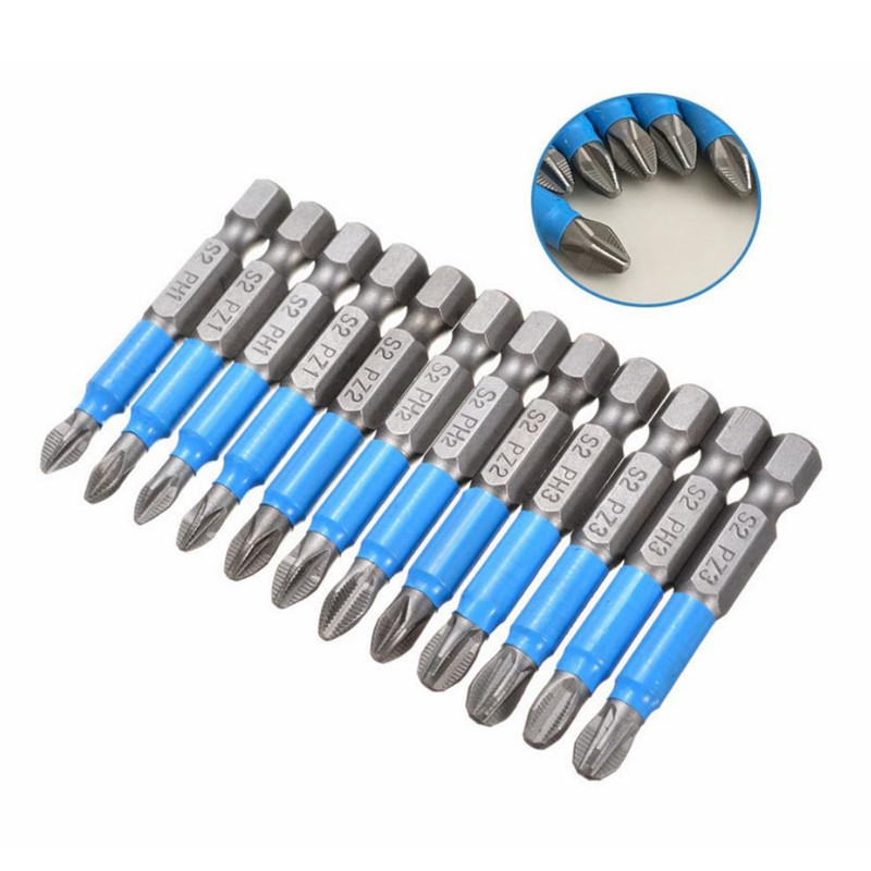6//712db Mágneses csúszásmentes csavarhúzó bitkészlet Phillips Cross Drill Bit Kéziszerszámok Hatlapfejű csavarhúzóPH1/PH2/PH3/PZ1/PZ2/PZ3