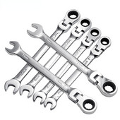 1gab kombinēta sprūdrata uzgriežņu atslēga ar elastīgu galvu Divējāda pielietojuma sprūdrata instrumenta sprūdrata kombinētais komplekts automašīnu remonta rokas instrumentiem