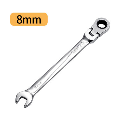 1gab kombinēta sprūdrata uzgriežņu atslēga ar elastīgu galvu Divējāda pielietojuma sprūdrata instrumenta sprūdrata kombinētais komplekts automašīnu remonta rokas instrumentiem