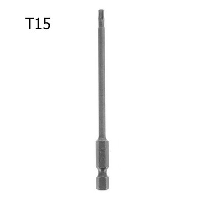 1 bucăți de șurubelniță Torx magnetică hexagonală de 1/4 ", 100 mm T8/T10/T15/T20/T25/T27/T30/T40 S2, din oțel aliat, biți de șurubelniță electrică