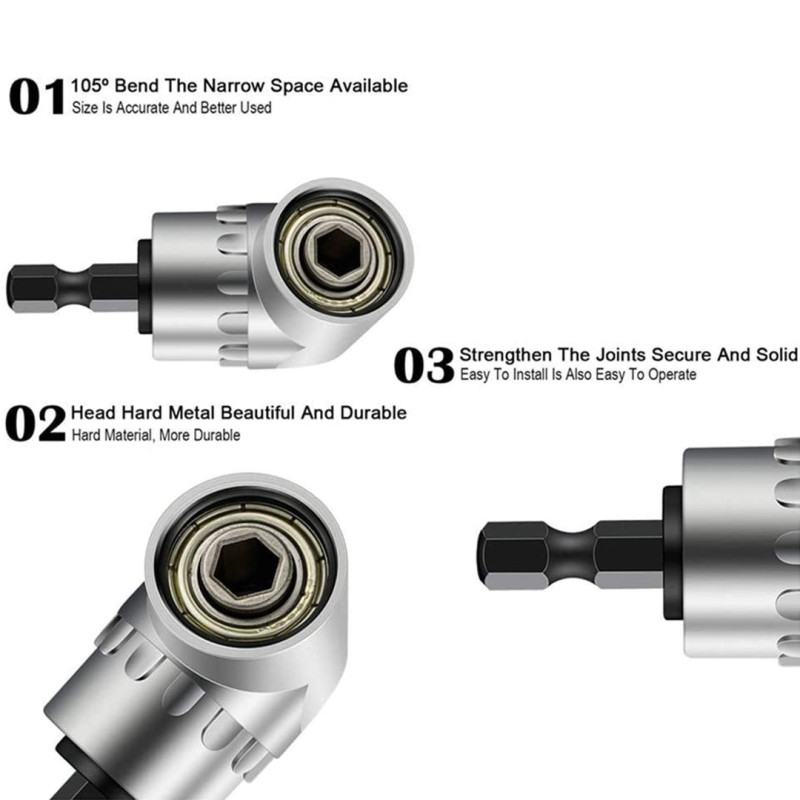 105 fokos csavarhúzófej-aljzat elektromos fúrószár szögű hosszabbító aljzat adapter hatlapfejű csavarhúzó-aljzat kéziszerszámok