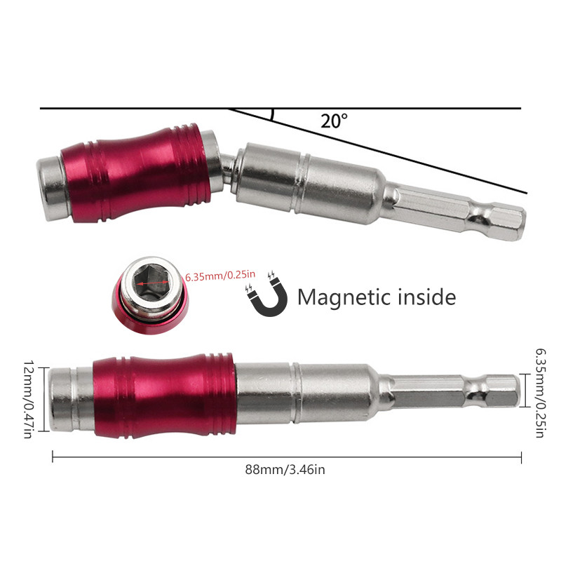 1/4 "Hex fúrószár csavarhúzó bit tartó mágneses hosszabbító rúd csavarhúzó hegyek Gyors csere csúszásmentes szögű csavarhúzó kéziszerszámok