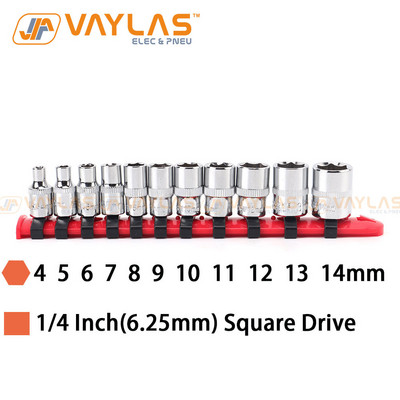 Κλειδί 1/4 ιντσών με κλειδί υποδοχής 4-14 mm Κλειδί Εξαγωνικής κεφαλής επιχρωμιωμένο με πλαστική σχάρα