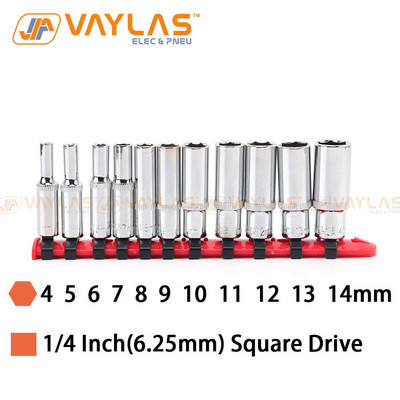 Κλειδί 1/4 ιντσών με κλειδί υποδοχής 4-14 mm Κλειδί Εξαγωνικής κεφαλής επιχρωμιωμένο με πλαστική σχάρα