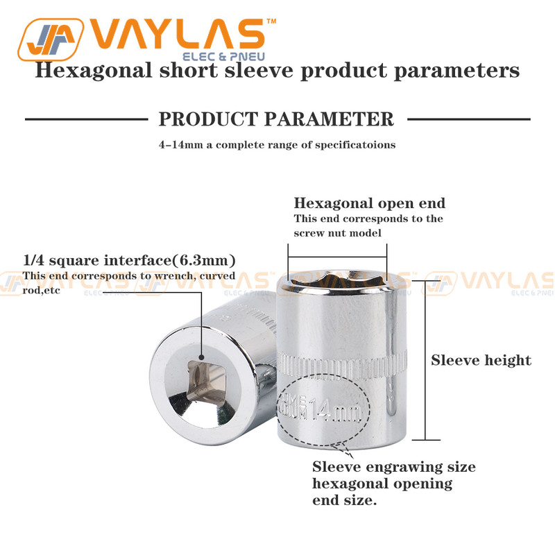 Κλειδί 1/4 ιντσών με κλειδί υποδοχής 4-14 mm Κλειδί Εξαγωνικής κεφαλής επιχρωμιωμένο με πλαστική σχάρα