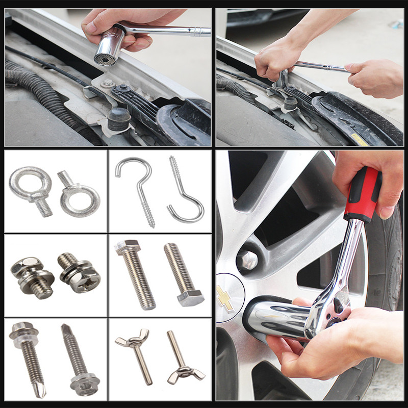 Univerzális nyomatékkulcs-fejkészlet foglalat hüvely 7-19 mm-es elektromos fúró racsnis persely Kulcs Magic Key Kéziszerszámok Barkácsszerszámok