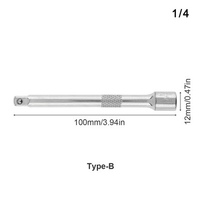 1/4 3/8 1/2 CRV Socket Ratchet Wrench Bar Extension Bar 50/75/100/125/150/250mm Αξεσουάρ μπιέλας χιτώνιο τιμονιού