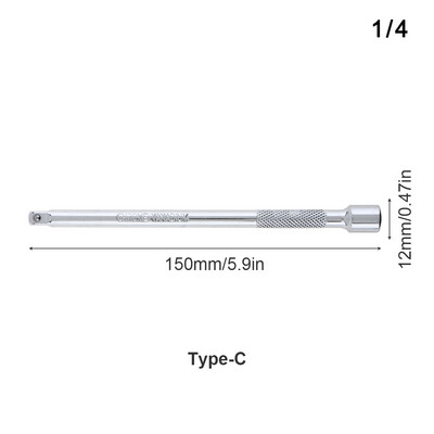 1/4 3/8 1/2 CRV Socket Ratchet Wrench Bar Extension Bar 50/75/100/125/150/250mm Αξεσουάρ μπιέλας χιτώνιο τιμονιού