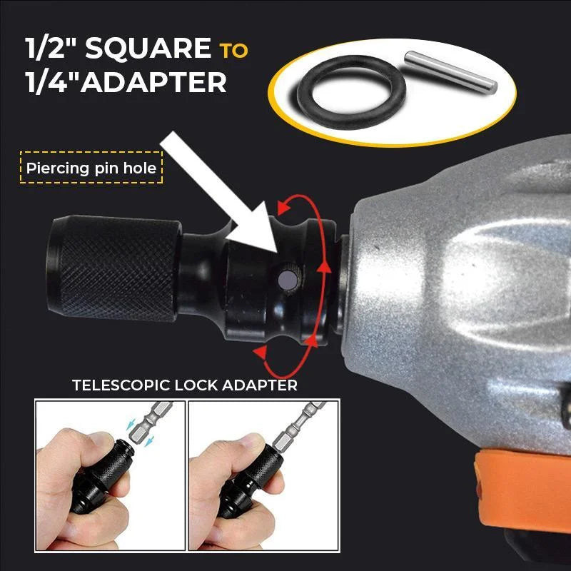 Aljzat-átalakító adapter 1/2–1/4"-es dugókulcs-aljzat-készlet átalakító elektromos csavarkulcs átalakító hüvely adapter kéziszerszám
