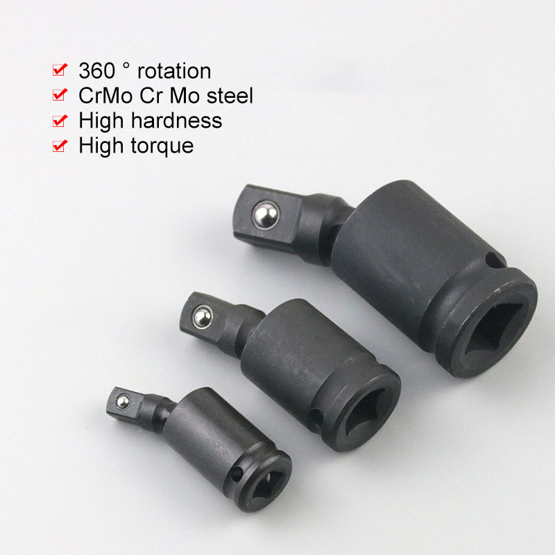 Universāls 360 grādu grozāms šarnīrsavienojuma gaisa trieciena šūpošanās ligzdas adaptera rokas instruments 1/2 3/8 1/4 collu trieciena draivera pārveidotājs