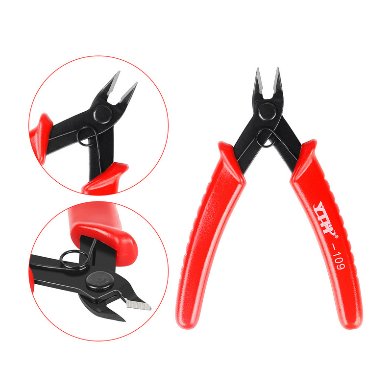 Clești diagonale YTH, tăiat moale, mini tăietori electronici de sârmă, mâner izolat din cauciuc, bijuterii DIY, instrumente de bricolaj pentru uz casnic