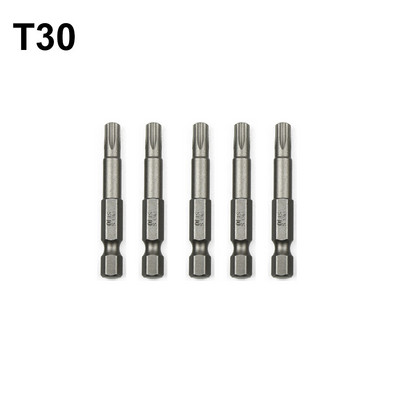 5 bucăți de șurubelnițe Torx de 50 mm Biți de șurubelniță Torx magnetice în cinci puncte Set de șurubelnițe cu tijă hexagonală de 1/4 inch T8-T40