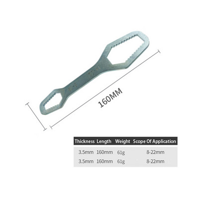 Univerzális Torx csavarkulcs 8-22 mm, önfeszítő, állítható racsnis csavarkulcs Nyomatéktábla, kétfejű, többcélú kulcsos kéziszerszámok