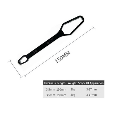 Univerzális Torx csavarkulcs 8-22 mm, önfeszítő, állítható racsnis csavarkulcs Nyomatéktábla, kétfejű, többcélú kulcsos kéziszerszámok