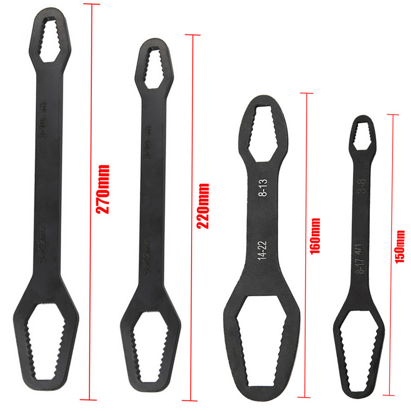 Univerzális Torx csavarkulcs 8-22 mm, önfeszítő, állítható racsnis csavarkulcs Nyomatéktábla, kétfejű, többcélú kulcsos kéziszerszámok