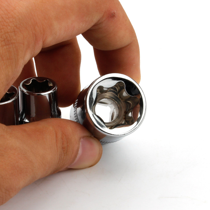 Crv anyaga 14db/készlet E Torx Star csatlakozóaljzat készlet 1/2" 3/8" 1/4" meghajtó E4 - E24 javítószerszám kéziszerszám