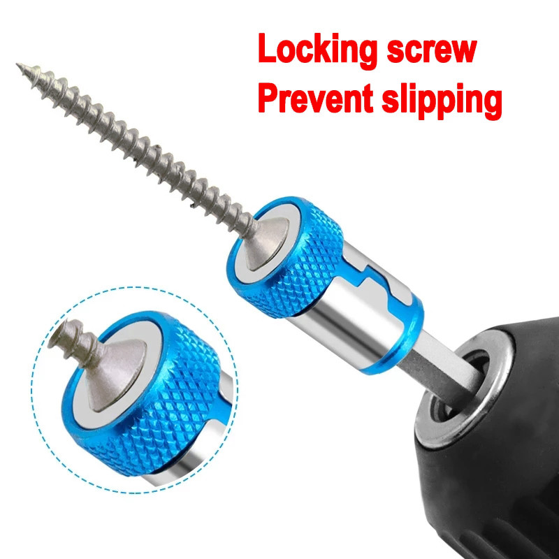 3 tk / partiid, metallist kruvikeeraja magnetilise otsaku hoidiku rõngas, Phillipi 6,35 mm puuri jaoks, vasesulam, kollane/sinine/punane valikuliseks