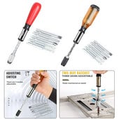 Push Pull racsnis csavarhúzó készlet 6 az 1-ben prés típus Félautomata forgó spirális csavarhúzó bit többfunkciós szerszámkészlet