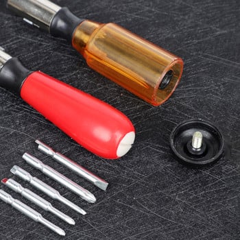 Push Pull Ratchet Screwdriver Σετ 6 σε 1 Τύπος πρέσας Ημιαυτόματη περιστρεφόμενη σπειροειδής μύτη κατσαβιδιού Πολυλειτουργικό κιτ εργαλείων