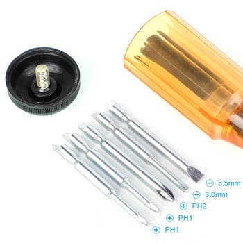 Push Pull Ratchet Screwdriver Σετ 6 σε 1 Τύπος πρέσας Ημιαυτόματη περιστρεφόμενη σπειροειδής μύτη κατσαβιδιού Πολυλειτουργικό κιτ εργαλείων