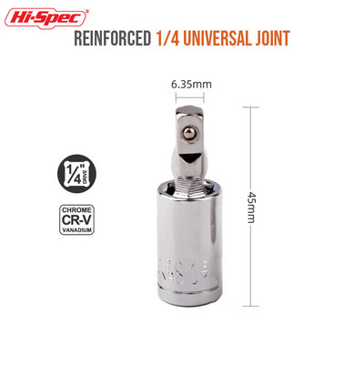 Hi-spec 1/4" 3/8" 1/2" univerzális csuklókészlet csavarkulcs foglalat adapter csavarkulcs pneumatikus hajlítható adapter univerzális csukló kézi szerszámkészlet