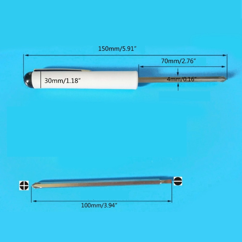 Șurubelniță stilou Instrument multifuncțional Instrument la îndemână Șurubelniță de buzunar magnetică Șurubelniță cu crestat/Phillips/Hexagonal 3/4mm pentru tehnicieni