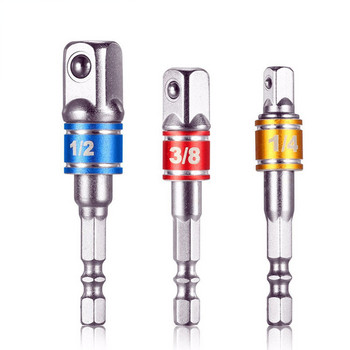 3Pcs Drill Socket Adapter Impact Drill Extension Drill Bits Bar Socket Adapter 1/4\