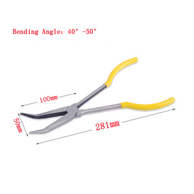 Clește cu nas extra lung de 11 inchi Clește de reținere cu vârf drept îndoit Unelte de mână multifuncționale