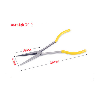 Clește cu nas extra lung de 11 inchi Clește de reținere cu vârf drept îndoit Unelte de mână multifuncționale