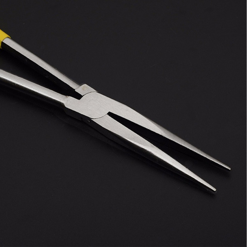 Clește cu nas extra lung de 11 inchi Clește de reținere cu vârf drept îndoit Unelte de mână multifuncționale