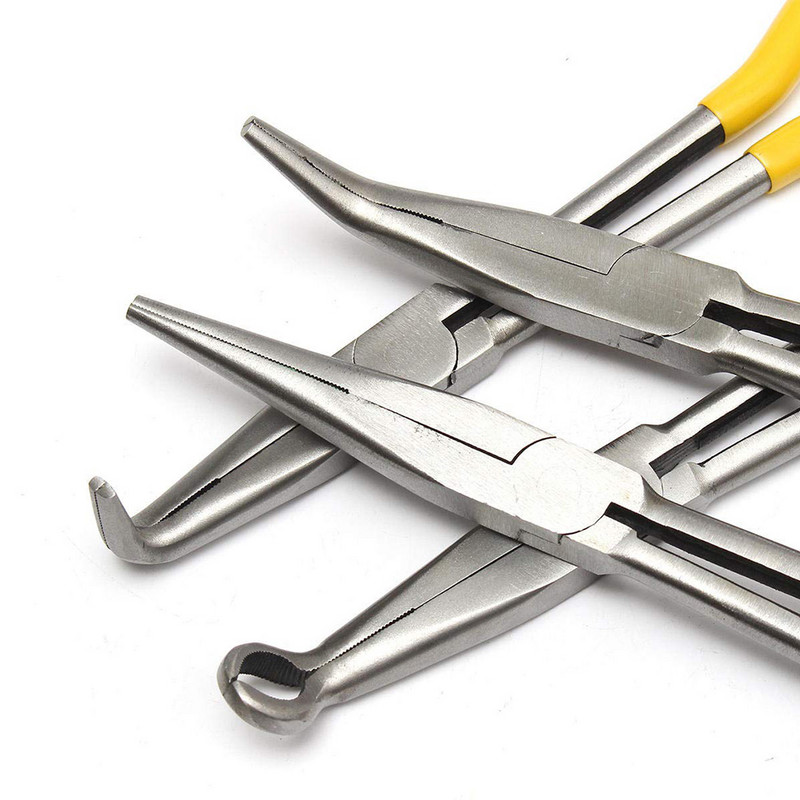 Clește cu nas extra lung de 11 inchi Clește de reținere cu vârf drept îndoit Unelte de mână multifuncționale