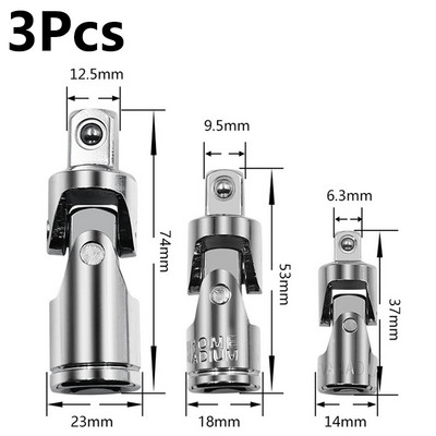 1/3 db univerzális csuklókészlet racsnis szög hosszabbító rúd foglalat adapter speciális 1/4 3/8 1/2 hüvelyes professzionális foglalat ütőszerszám