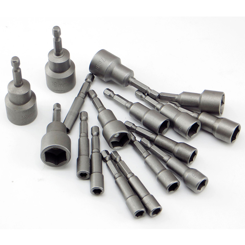9/14 τμχ/σετ Γαλλικό κλειδί 1/4" Σετ εργαλείων βιδών μετρικού οδηγού Τρυπάνι προσαρμογέα 5mm-13mm Εξαγωνικό στέλεχος Εξαγωνικό παξιμάδι Υποδοχές Μύτες Σετ Εργαλεία