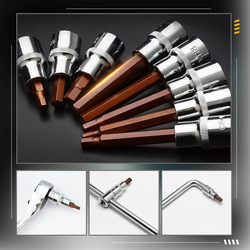 Set de duble de antrenare Cap cheie Adaptor duză hexagonală cu douăsprezece puncte pentru șurubelniță Torx Unelte de mână H4-H19/M5-M14/T20-T70