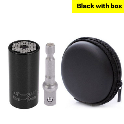 Universāla aparatūras griezes momenta uzgriežņu atslēgas galvas komplekta ligzdas uzmava uzgriežņu atslēgā 7–19 mm uzgriežņu atslēga Key Magic Grip portatīvie vairāku rokas instrumenti 2019