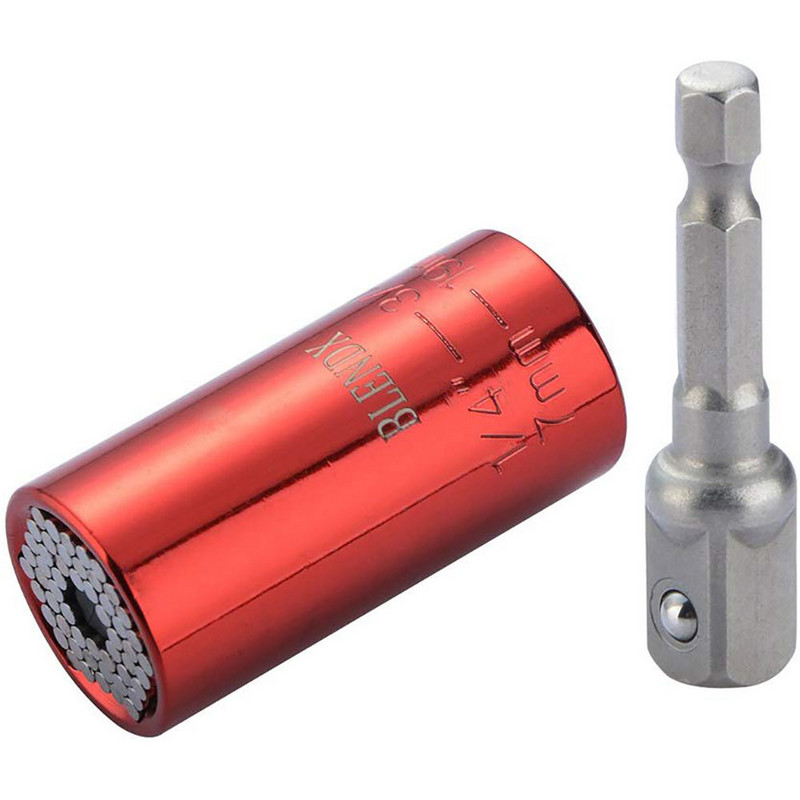 Universāla aparatūras griezes momenta uzgriežņu atslēgas galvas komplekta ligzdas uzmava uzgriežņu atslēgā 7–19 mm uzgriežņu atslēga Key Magic Grip portatīvie vairāku rokas instrumenti 2019