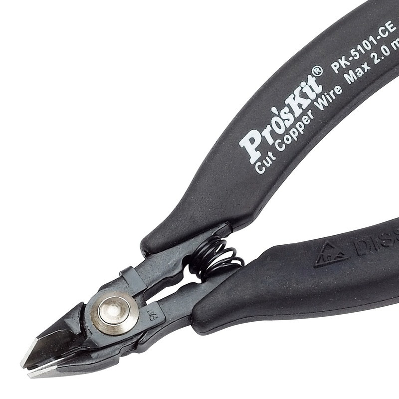 Pro'skit ProsKit 1PK-5101-CE Precíziós oldalvágó fogó biztonsági csipesszel és vezető fogantyúval 125 mm-es antisztatikus fogó