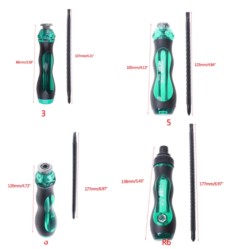 Μίνι κατσαβίδι με καστάνια 3/5/6" για CR-V με διπλή σχισμή για Cross Household Ha