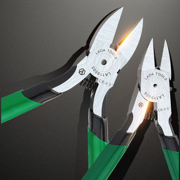 LAOA 5-инчови електрически ножици Cr-V диагонални клещи желязна тел Резачки за медна тел със спестена пружина