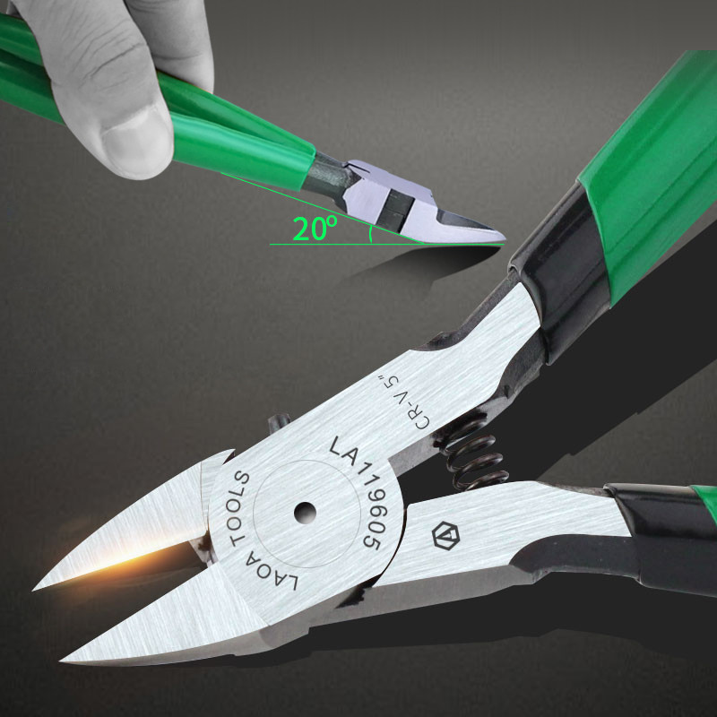 LAOA 5 inch foarfece electrice Cr-V clește diagonală sârmă de fier tăietor de sârmă de cupru cu arc economisit de muncă