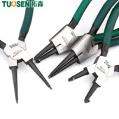 7 hüvelykes belső, külső ívelt, egyenes hegyű, rögzítőgyűrűs fogó Precíziós rugós fogó a gyűrűeltávolító rögzítéséhez