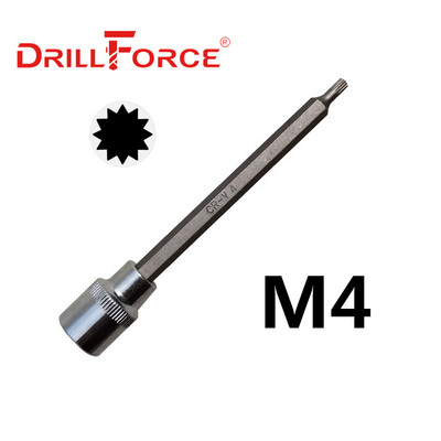 Drillforce 3/8" piedziņas Torx sešstūra spline ligzdas uzgaļi CR-V 110 mm garš adapteris griezes momenta atslēgas sprūdrata uzgriežņu atslēga mājas remonta instrumenti