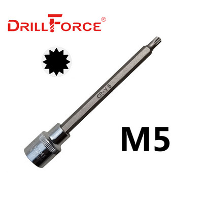 Drillforce 3/8" piedziņas Torx sešstūra spline ligzdas uzgaļi CR-V 110 mm garš adapteris griezes momenta atslēgas sprūdrata uzgriežņu atslēga mājas remonta instrumenti