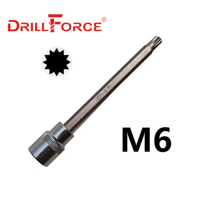 Drillforce 3/8" piedziņas Torx sešstūra spline ligzdas uzgaļi CR-V 110 mm garš adapteris griezes momenta atslēgas sprūdrata uzgriežņu atslēga mājas remonta instrumenti