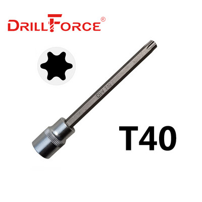 Drillforce 3/8" piedziņas Torx sešstūra spline ligzdas uzgaļi CR-V 110 mm garš adapteris griezes momenta atslēgas sprūdrata uzgriežņu atslēga mājas remonta instrumenti