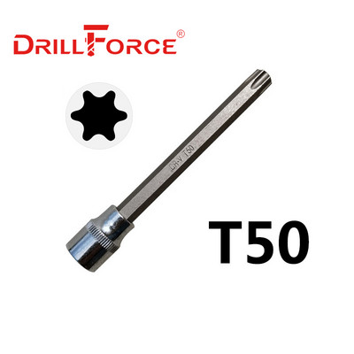 Drillforce 3/8" piedziņas Torx sešstūra spline ligzdas uzgaļi CR-V 110 mm garš adapteris griezes momenta atslēgas sprūdrata uzgriežņu atslēga mājas remonta instrumenti